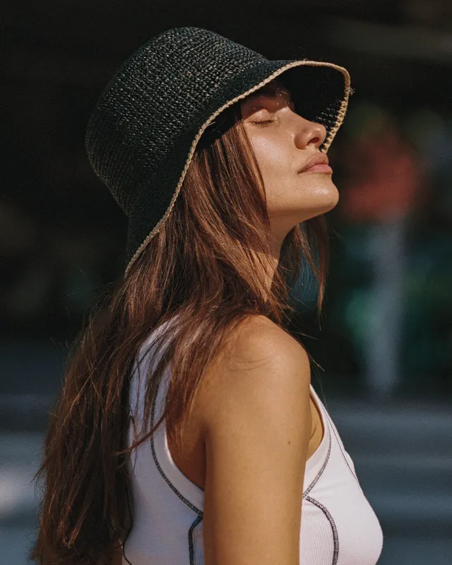 L Space Isadora Bucket Hat - BLACK/CREAM sold by Sun Diego Boardshops