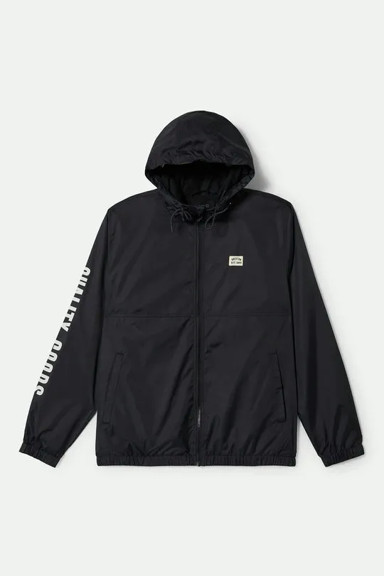 Brixton Claxton Woodburn Lightweight Jacket - BLACK sold by Sun Diego Boardshops