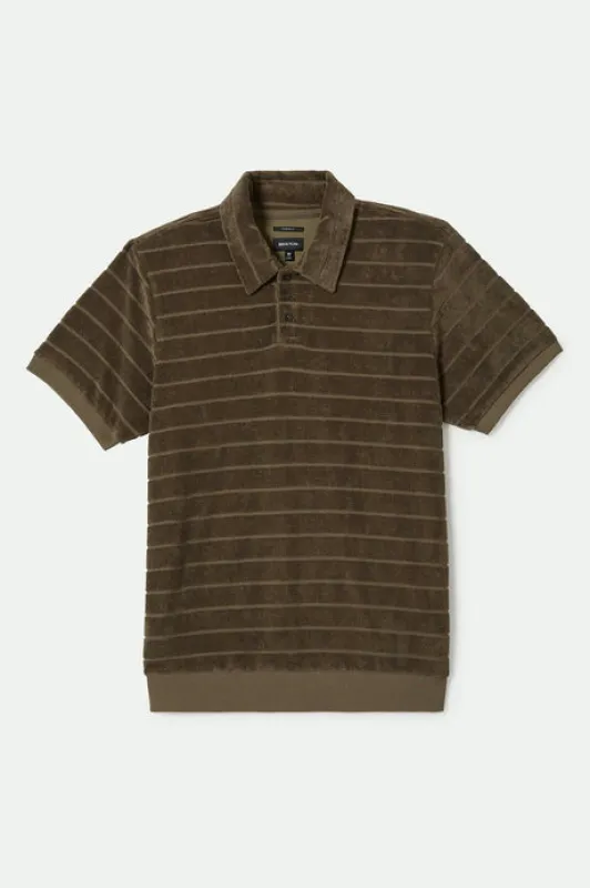 Brixton Weekend Terry Cloth S/S Polo - IVY GREEN sold by Sun Diego Boardshops