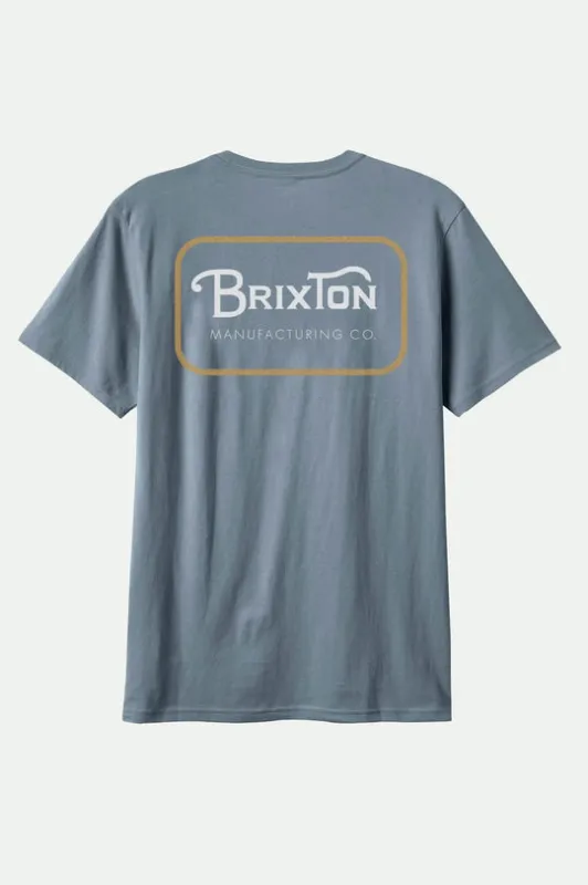 Brixton Grade S/S Standard T-Shirt - BASALT/WHITE/WASHED COPPER sold by Sun Diego Boardshops