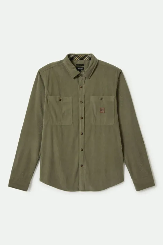 Brixton The Field Corduroy L/S Overshirt - MILITARY OLIVE sold by Sun Diego Boardshops