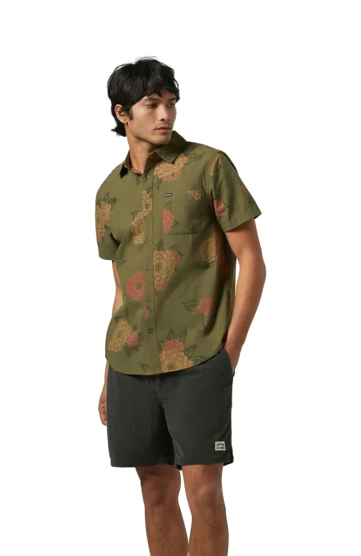 Brixton Charter Print S/S Shirt - IVY GREEN/PAINTERLY FLORAL sold by Sun Diego Boardshops