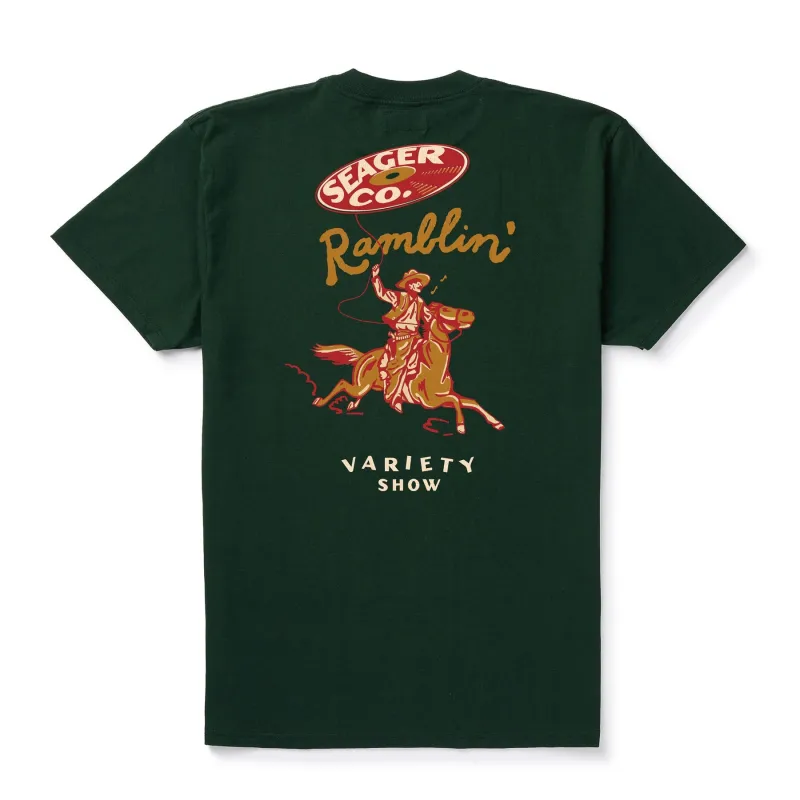 Seager Ramblin' Variety Show Tee - GREEN sold by Sun Diego Boardshops