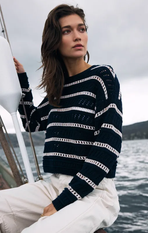 Z-Supply Estero Stripe Cropped Sweater - ECLIPSE sold by Sun Diego Boardshops