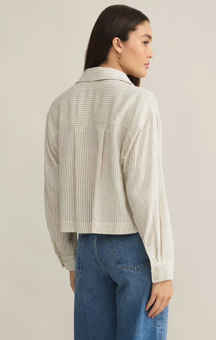 Z-Supply Del Mar Cotton Gauze Striped Shirt - NATURAL sold by Sun Diego Boardshops product image thumbnail 2