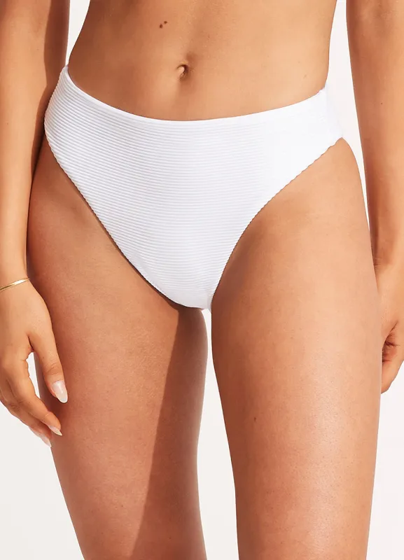 Seafolly Essentials High Rise Swim Pant - WHITE sold by Sun Diego Boardshops