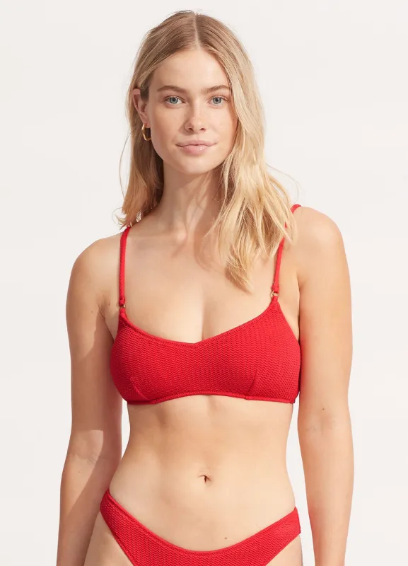 Seafolly Sea Dive Bralette Swim Top - CHILLI RED sold by Sun Diego Boardshops