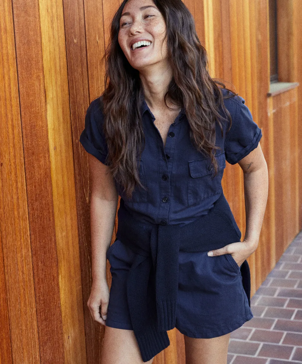 Outerknown S.E.A. Suit Shortall Romper - DARK NAVY sold by Sun Diego Boardshops product image thumbnail 3