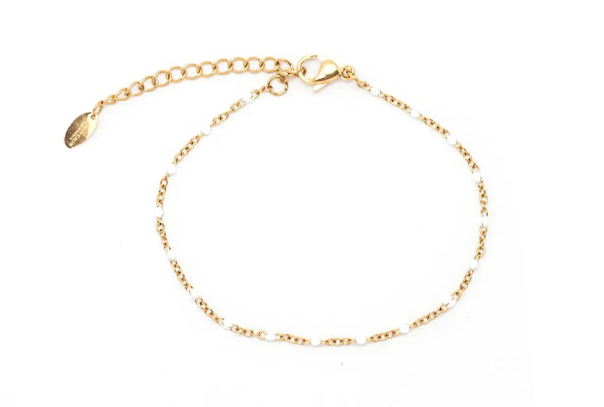 Salty Cali Sweet Dots Anklet - WHITE made by Salty Cali