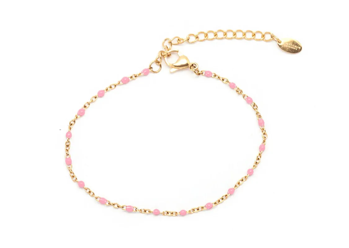 Salty Cali Sweet Dots Anklet - PINK made by Salty Cali