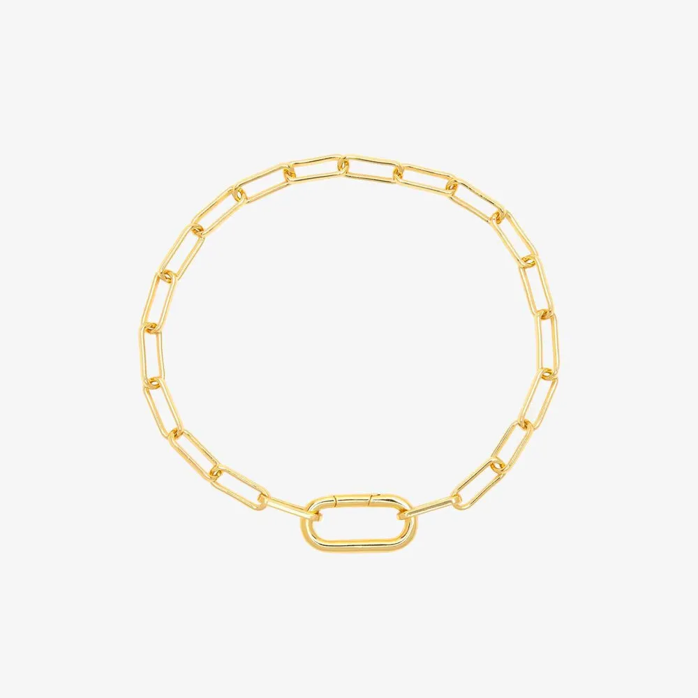 Pura Vida Harper Oval Charm Chain Bracelet - GOLD sold by Sun Diego Boardshops