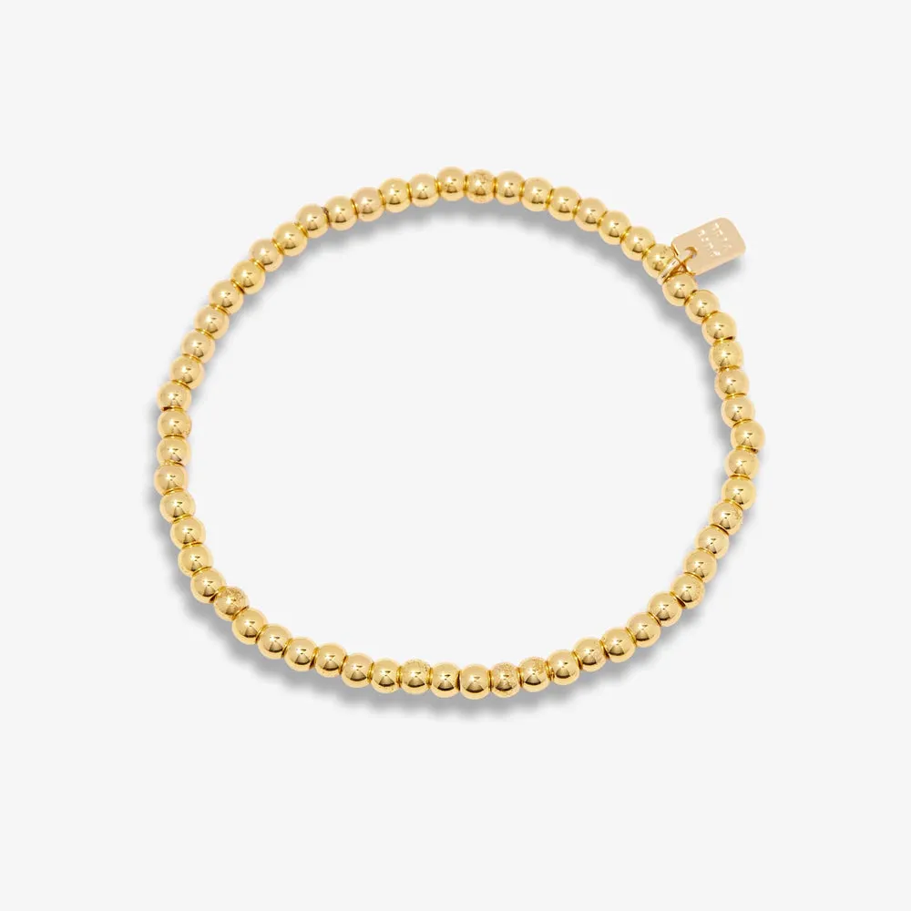 Pura Vida Harper Round Bead Stretch Bracelet - GOLD sold by Sun Diego Boardshops