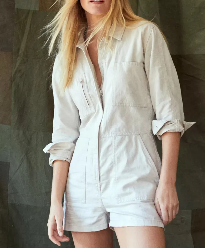 Outerknown Station Suit Shortall Romper - NATURAL sold by Sun Diego Boardshops