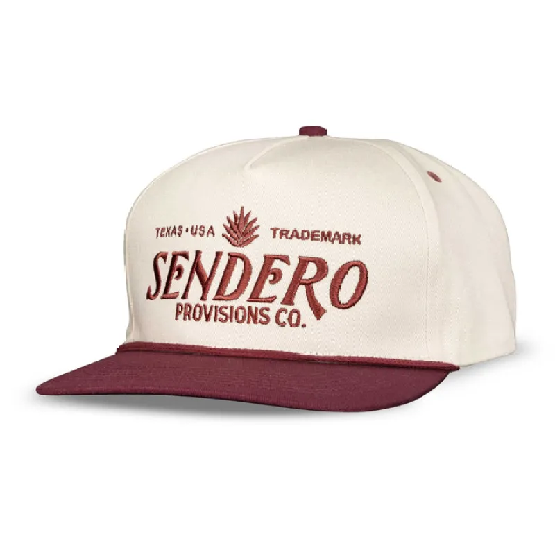 Sendero Structured Logo Hat - CREAM/MAROON made by Sun Diego Boardshops
