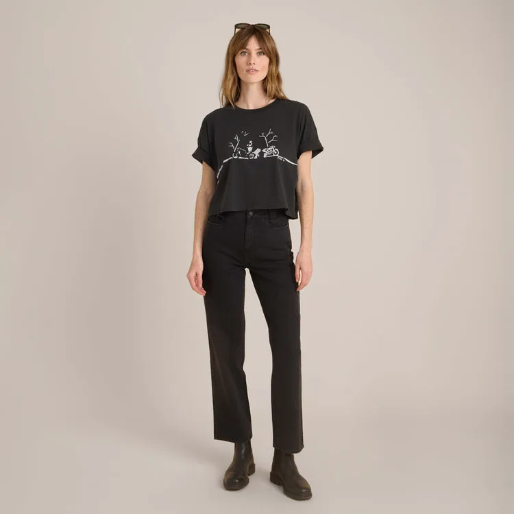 Roark Night Ride Cropped Boxy Organic Premium Tee - FADED BLACK sold by Sun Diego Boardshops