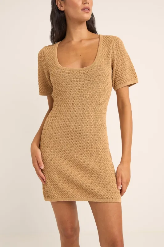 Rhythm Joni Knit Mini Dress - SAND sold by Sun Diego Boardshops