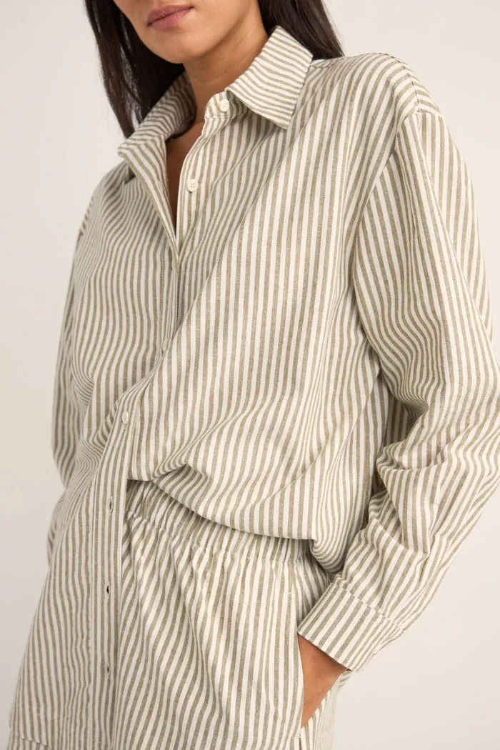 Rhythm Valley Stripe Oversized Shirt - IVY sold by Sun Diego Boardshops