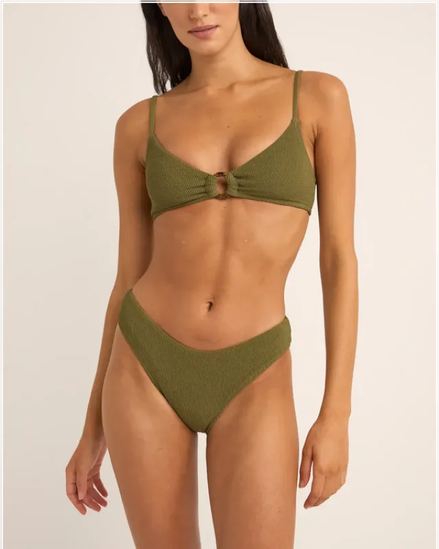 Rhythm Isla Rib Ring Front Trilete Top - IVY sold by Sun Diego Boardshops