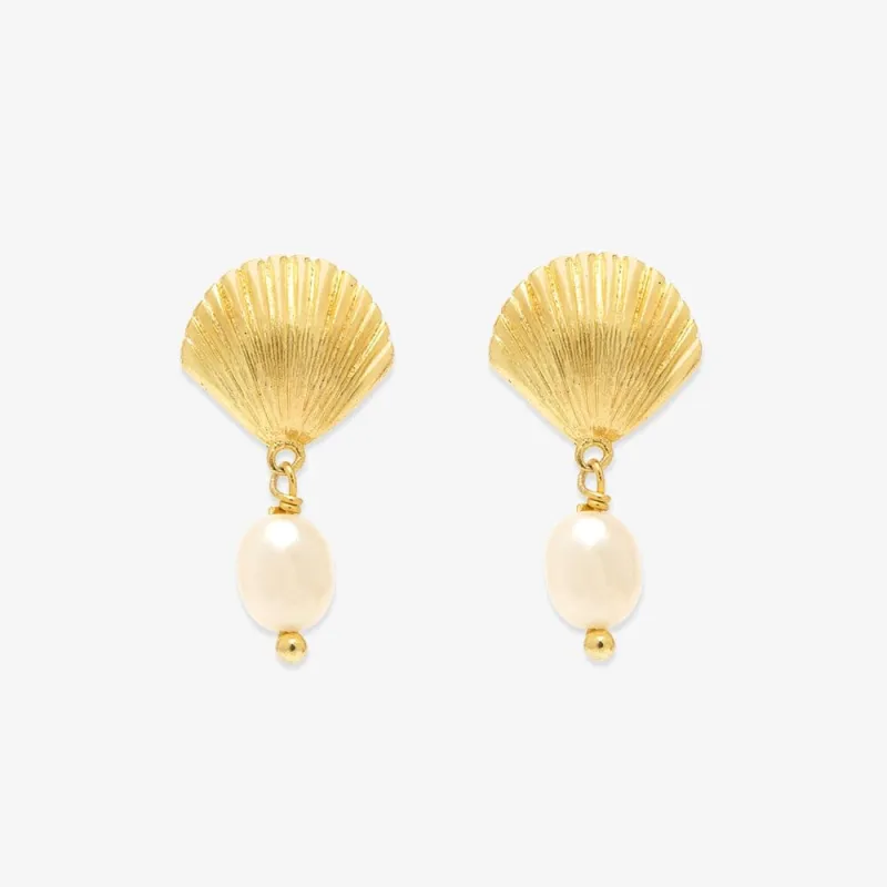 Pura Vida Radiant Island Pearl Earrings - GOLD sold by Sun Diego Boardshops