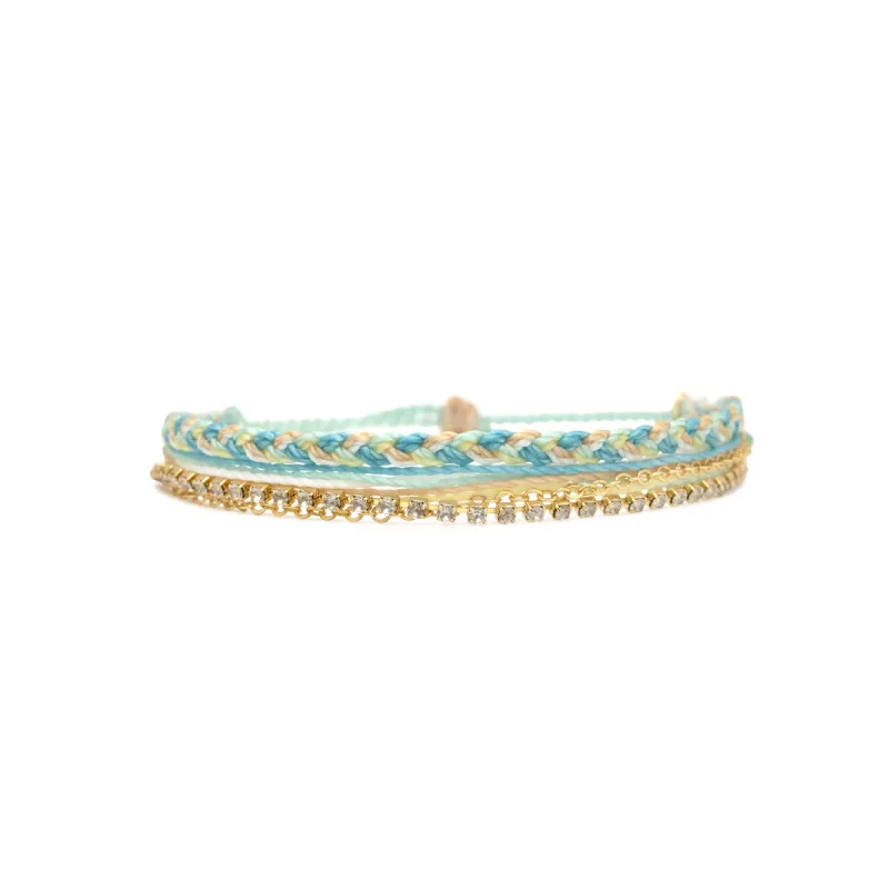Pura Vida Laguna String and Chain Gold Bracelet - WHISPER sold by Sun Diego Boardshops
