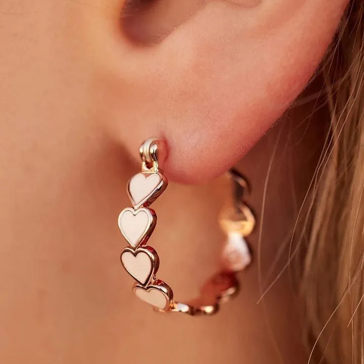 Pura Vida Love Enamel Heart Hoop Earrings - ROSEGOLD sold by Sun Diego Boardshops product image thumbnail 2