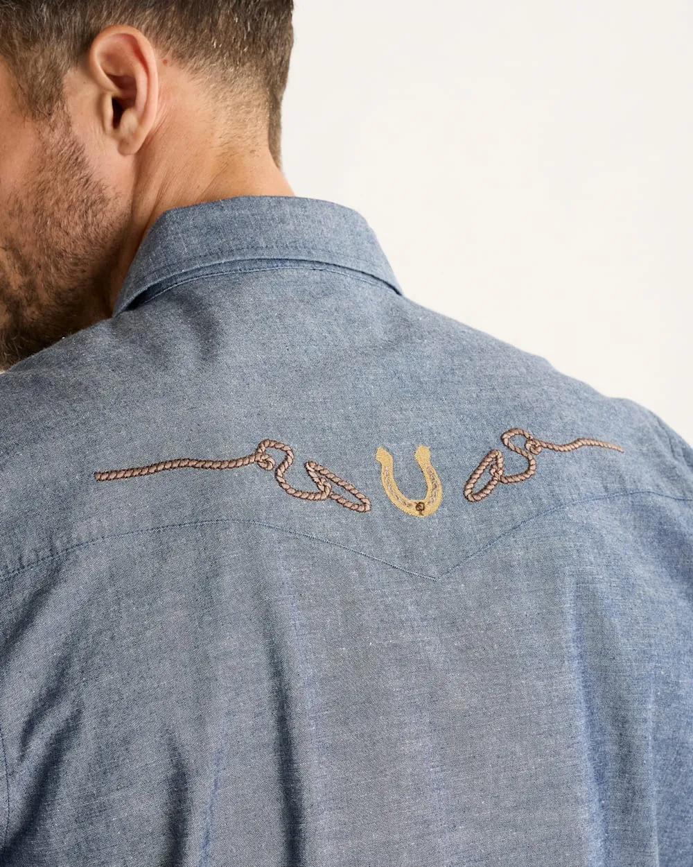 Pendleton MEN'S RODEO EMBROIDERED CHAMBRAY GAMBLER SHIRT - DARK BLUE/RODEO sold by Sun Diego Boardshops product image thumbnail 3