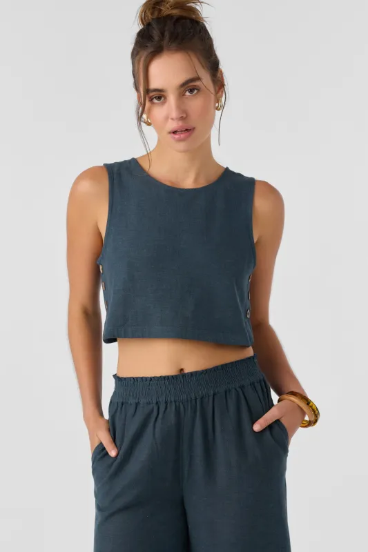 O'Neill SANDERS LINEN TOP - SLATE sold by Sun Diego Boardshops