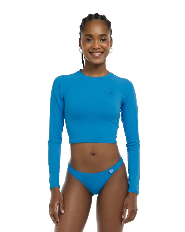Body Glove Smoothies Let It Be Cross-Over Crop Rash Guard - WAVE sold by Sun Diego Boardshops