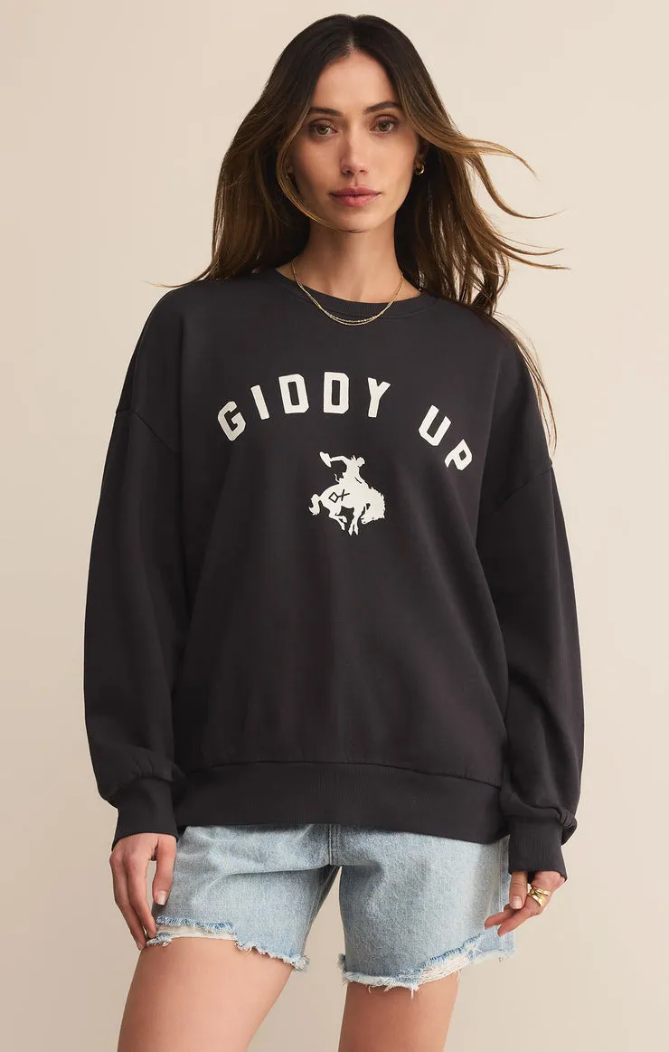 Z-Supply Giddy Up Sunday Sweatshirt - BLACK SAND sold by Sun Diego Boardshops