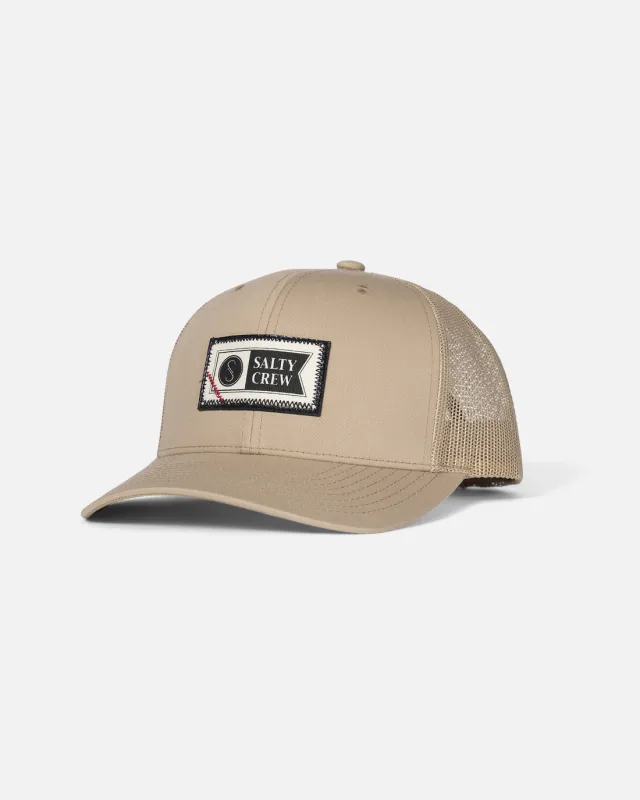 Salty Crew Topstitch Retro Trucker Hat - KHAKI sold by Sun Diego Boardshops