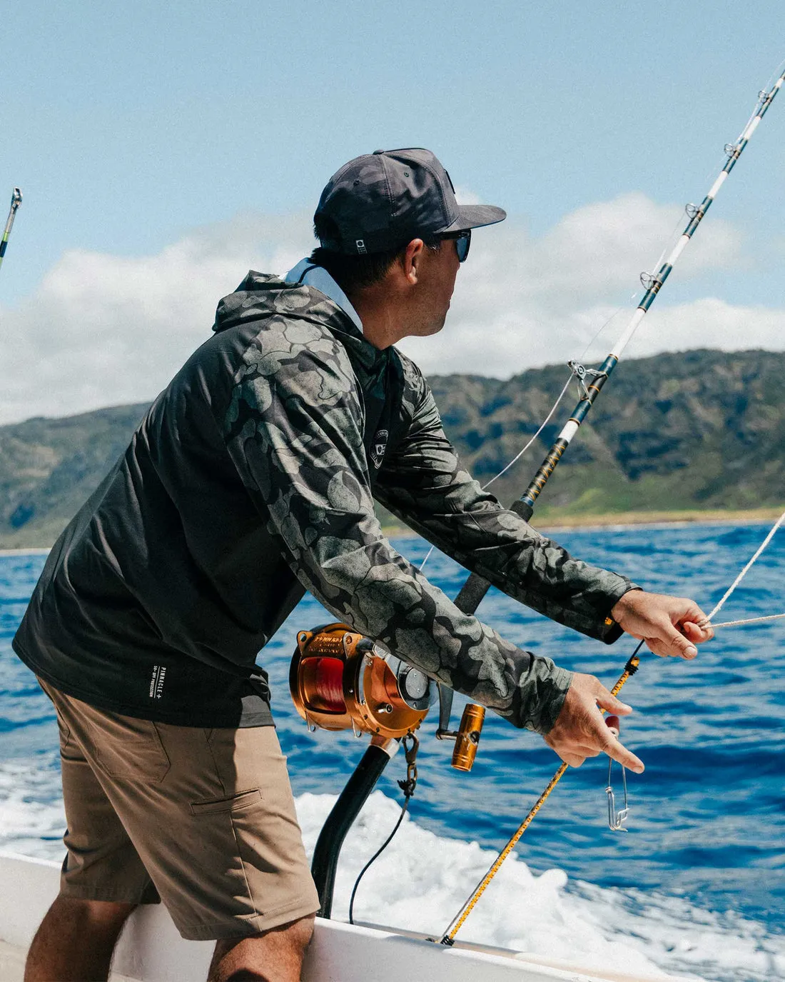 Salty Crew Apex Perforated Sunshirt Hoodie - BLACK CAMO sold by Sun Diego Boardshops product image thumbnail 3