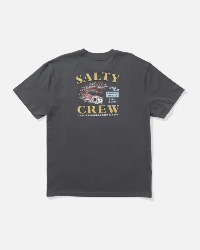 Salty Crew Lured Classic Tee - CHARCOAL sold by Sun Diego Boardshops