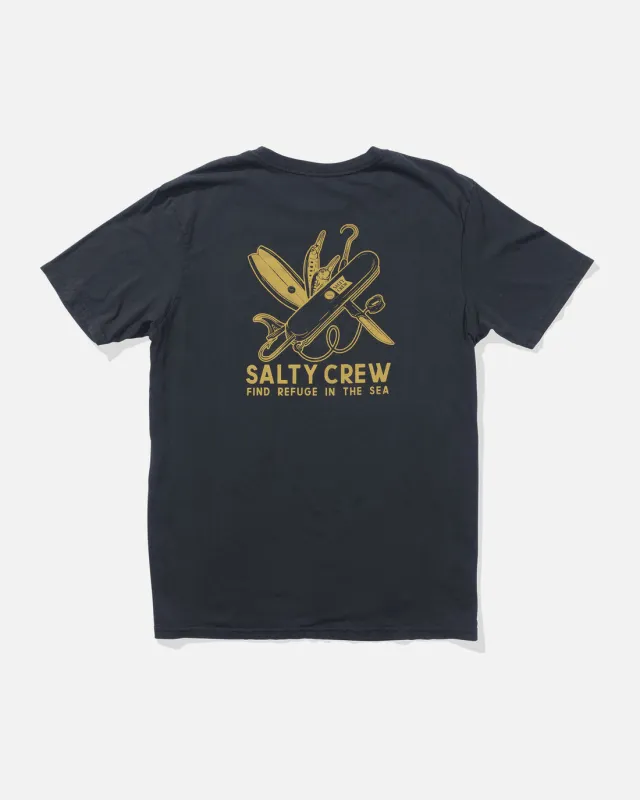 Salty Crew Pocket Knife Vintage Tee - VINTAGE BLACK sold by Sun Diego Boardshops