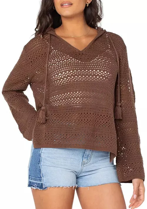 Roxy Hippie Love Hooded V-Neck Sweater - TIRAMISU sold by Sun Diego Boardshops