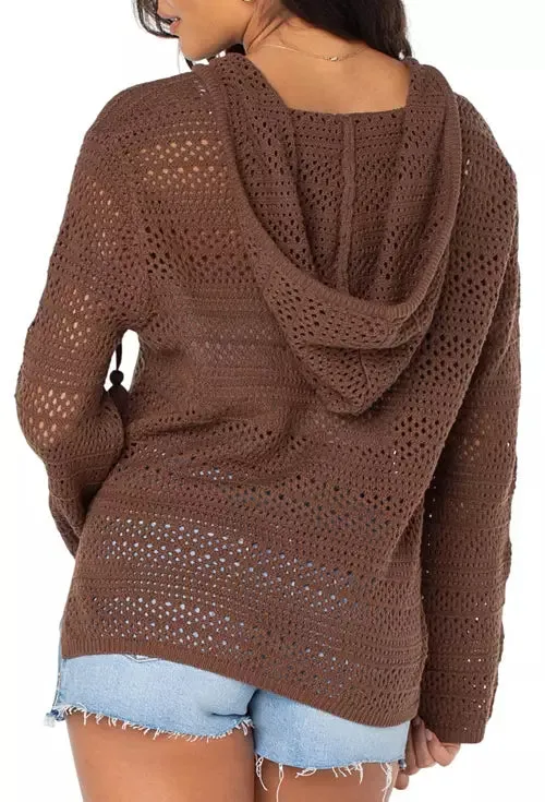 Roxy Hippie Love Hooded V-Neck Sweater - TIRAMISU sold by Sun Diego Boardshops product image thumbnail 2