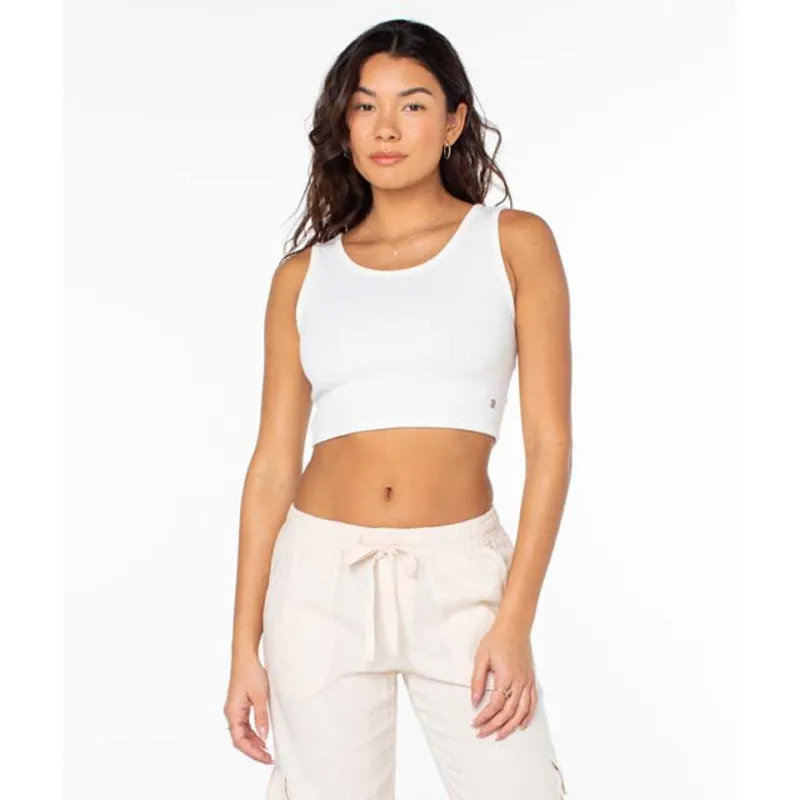 Roxy GOOD KEEPSAKE CROPPED TANK TOP - SNOW WHITE sold by Sun Diego Boardshops