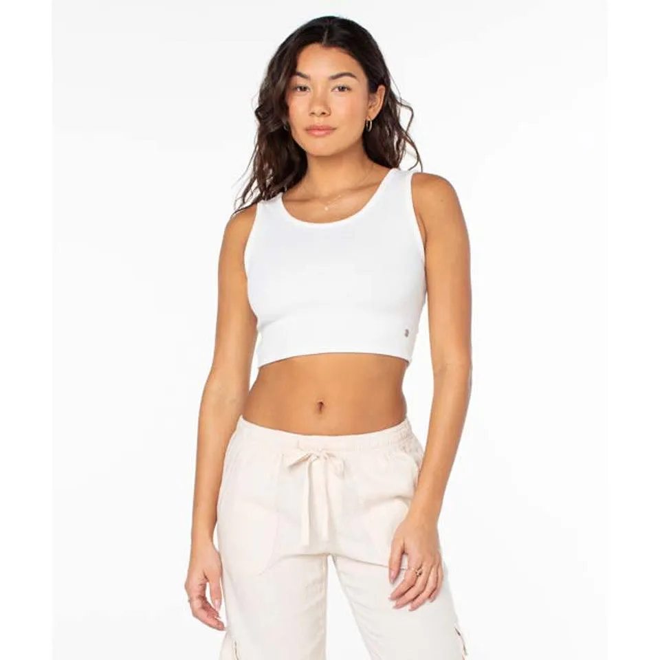 Roxy GOOD KEEPSAKE CROPPED TANK TOP - SNOW WHITE sold by Sun Diego Boardshops