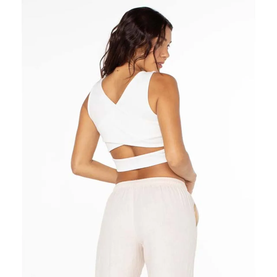 Roxy GOOD KEEPSAKE CROPPED TANK TOP - SNOW WHITE sold by Sun Diego Boardshops product image thumbnail 2