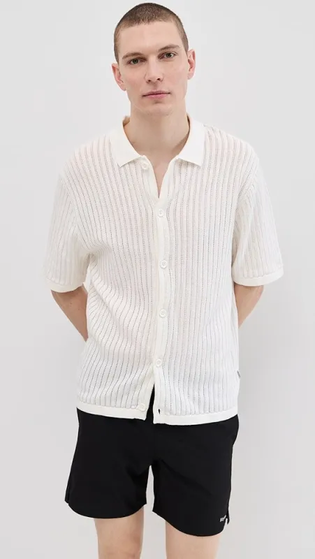 Rhythm Knit Button Down Woven - NATURAL sold by Sun Diego Boardshops