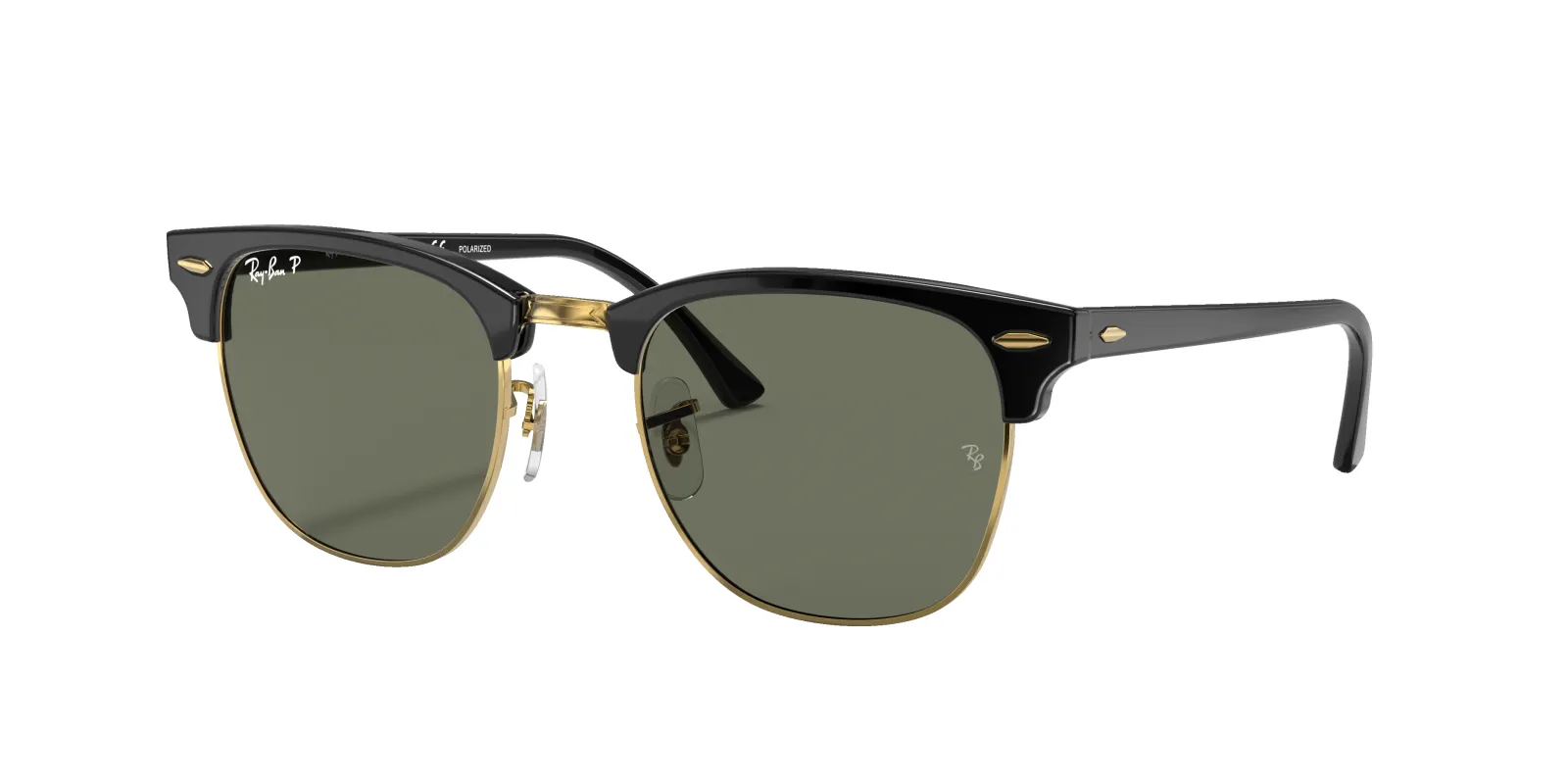 Ray Ban CLUBMASTER CLASSIC Sunglasses - BLACK CRYSTAL GREEN POLAR sold by Sun Diego Boardshops