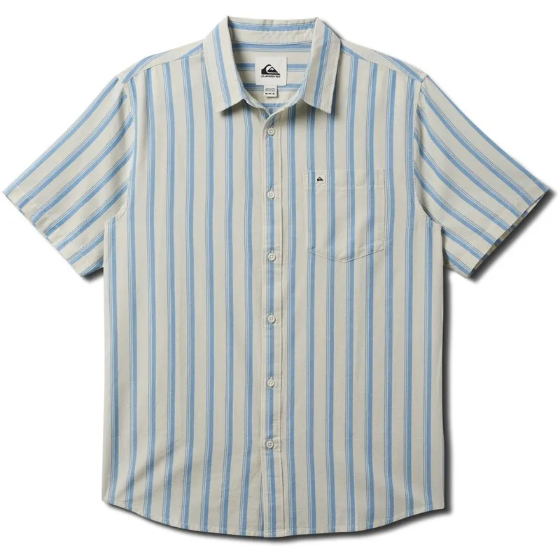 Quiksilver Oxford Stripe Classic Short Sleeve Shirt - NIAGARA sold by Sun Diego Boardshops