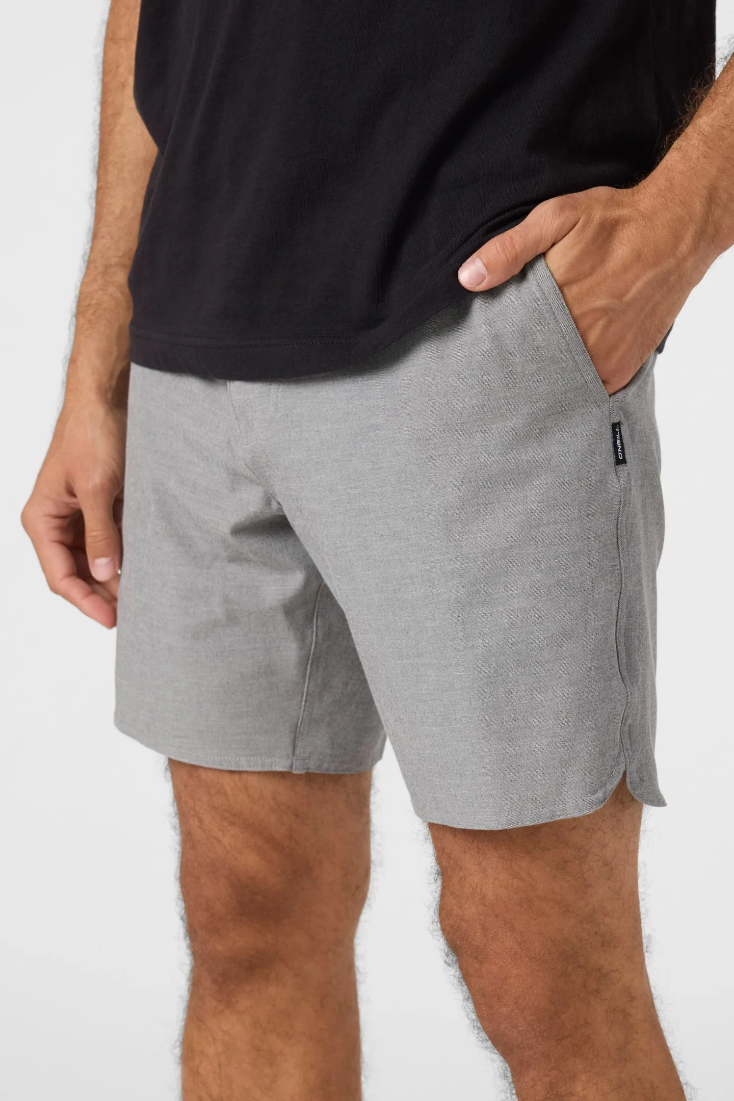 O'Neill RESERVE LIGHT CHECK 18" SCALLOP HYBRID SHORTS - GRAPHITE sold by Sun Diego Boardshops product image thumbnail 4