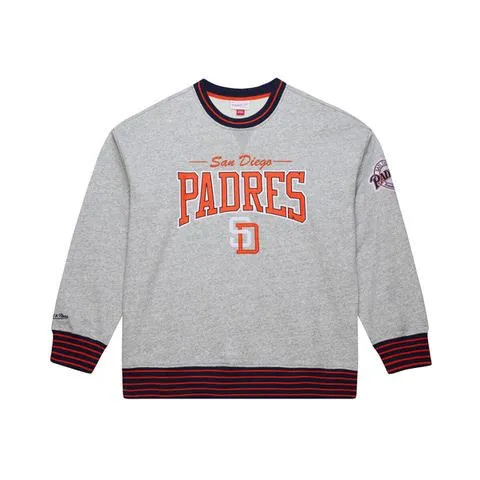 Mitchell & Ness San Diego Padres Throw It Back Vintage Crew - GREY HEATHER sold by Sun Diego Boardshops