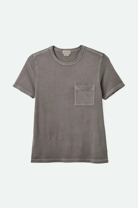 Brixton Carefree Organic Garment Dye Perfect Pocket T-Shirt - WASHED BLACK sold by Sun Diego Boardshops