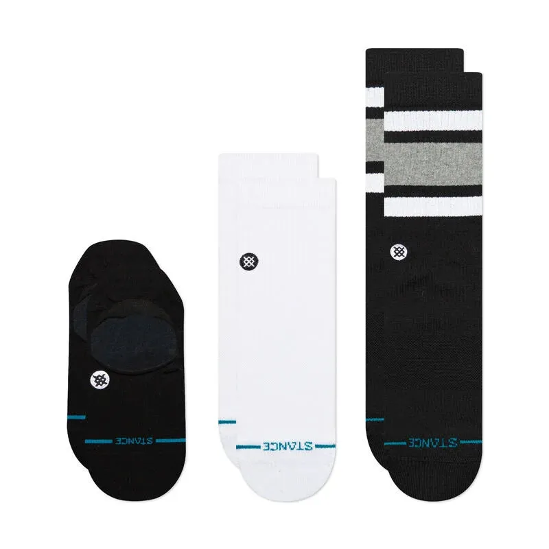 Stance Icon Series Socks 3 Pack - BLACK/WHITE sold by Sun Diego Boardshops