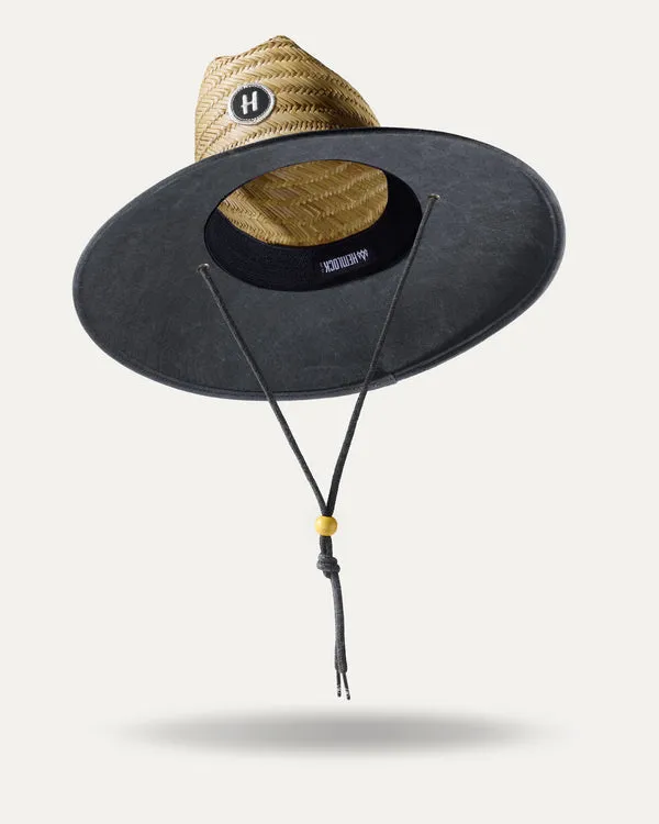 Hemlock UPF 50+ Lifeguard Straw Hat - SOLID BLACK sold by Sun Diego Boardshops