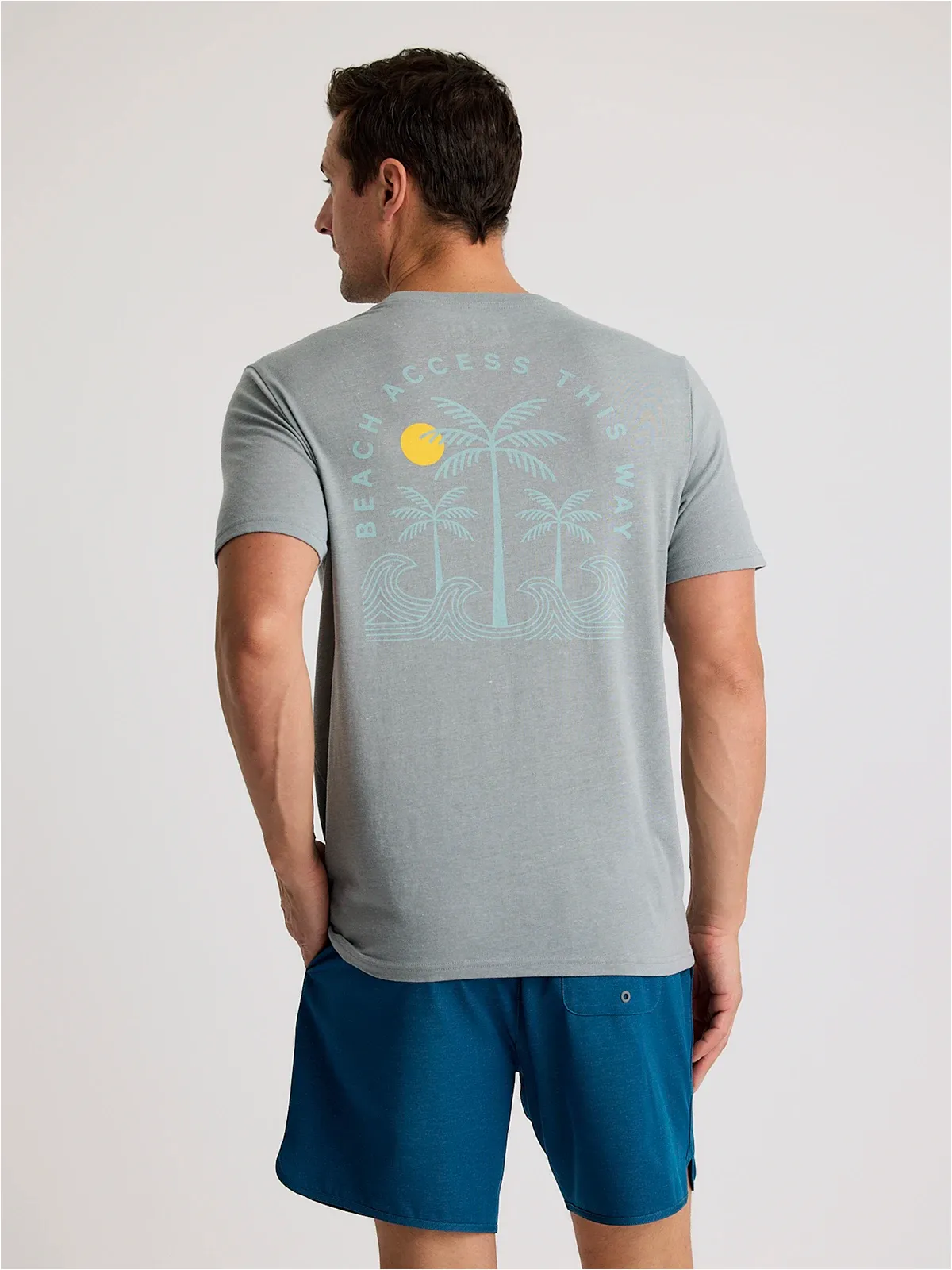 Free Fly Beach Access Tee - HEATHER SLATE sold by Sun Diego Boardshops