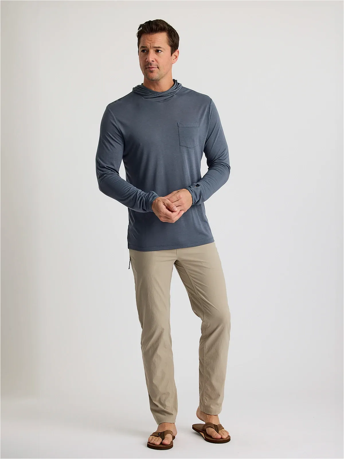 Free Fly Men's Bamboo Lightweight Hoodie - STORM CLOUD sold by Sun Diego Boardshops product image thumbnail 2