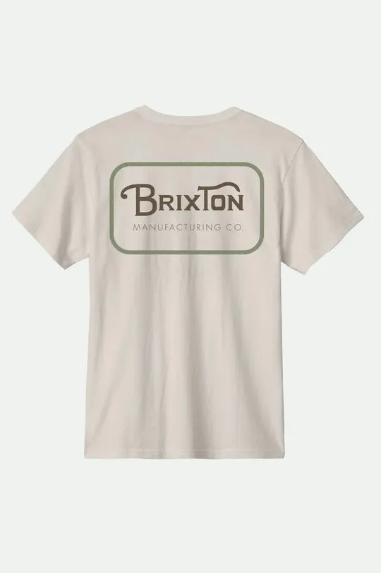 Brixton Grade S/S Standard T-Shirt - CREAM/DARK BROWN/WASHED OLIVE sold by Sun Diego Boardshops