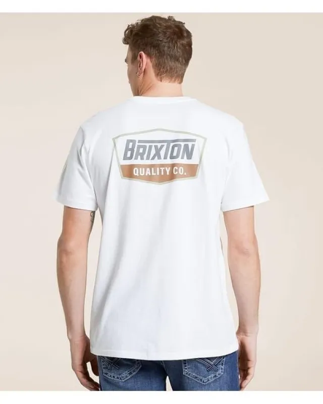 Brixton Regal S/S Standard T-Shirt - WHITE/CHARCOAL sold by Sun Diego Boardshops